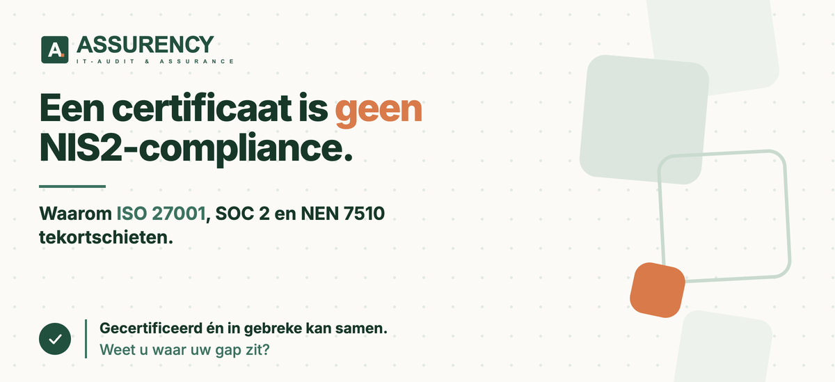 ISO 27001, SOC 2 of NEN 7510: waarom geen van deze normenkaders voldoende is voor NIS2-compliance – Assurency
